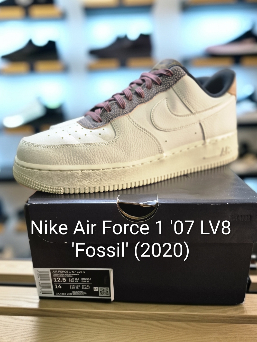 Nike Air Force 1 '07 LV8 'Fossil' (2020) Mens 12.5 EUC W/OG BOX